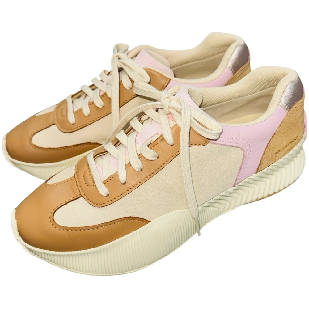 Sorel Size 9‎ Ona Waterproof Platform Lace Up Sneakers Beige Pink
